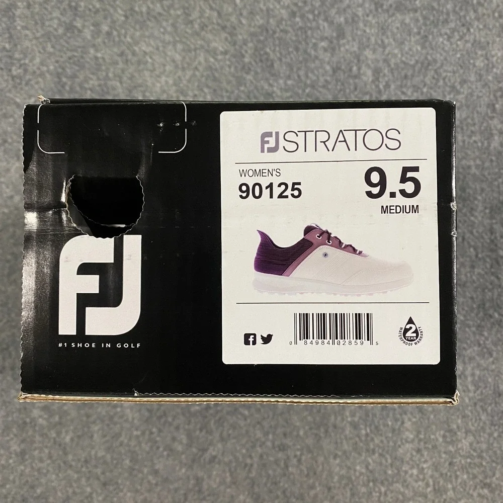 FootJoy FJ Stratos Spikeless Golf Shoes Womens 9.5 M Vanilla Merlot Versatrax